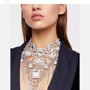 ISO FREE PEOPLE LAURA CANTU square crystal double necklace
